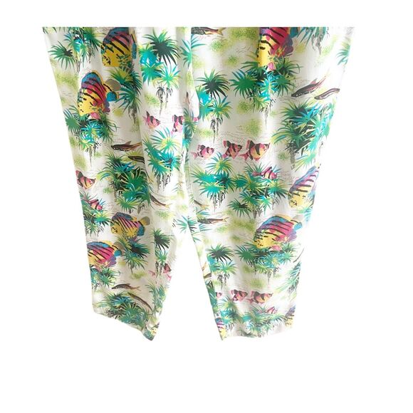 Gap Tropical Lightweight Trousers Novelty Tapered Leg Colorful Size Large Rayon - Picture 4 of 10